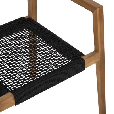 ARMCHAIR CHARLOTTE HM9637.02 TEAK WOOD & BLACK ROPE--B'RATED 59x54x83Hcm.
