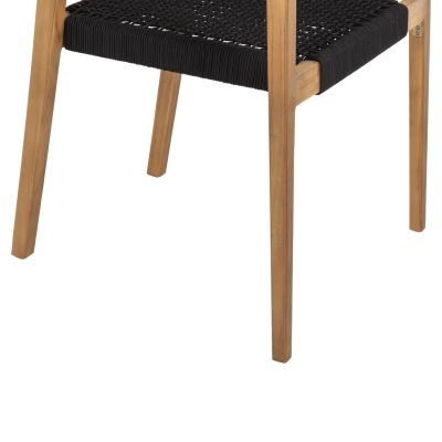 ARMCHAIR CHARLOTTE HM9637.02 TEAK WOOD & BLACK ROPE--B'RATED 59x54x83Hcm.