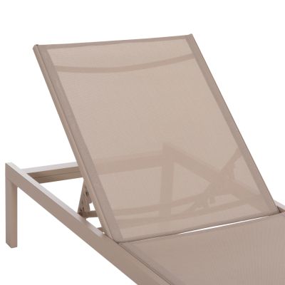 ALUMINUM SUNBED THATCHER HM5983.04 CHAMPAGNE-COLORED FRAME & TEXTILENE 197x64x92Hcm.