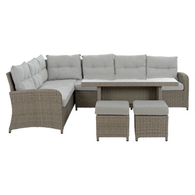 LIVING ROOM SET ALUMINUM WITH TWO STOOLS AND TABLE GRAY HM5144.21