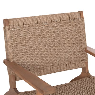 LOUNGE ARMCHAIR MONTER HM6241.01 ACACIA WOOD IN NATURAL--BEIGE ROPE 63.5x60x69Hcm.