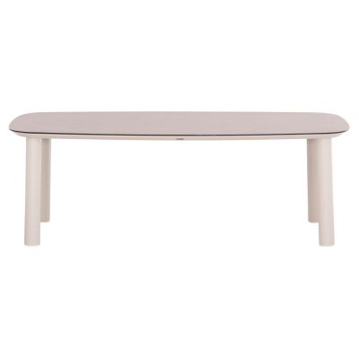 OUTDOOR DINING SET 7PCS SENTI HM10908.02 ALUMINUM IN CREAM WHITE & BEIGE OLEFIN CUSHION COVERS