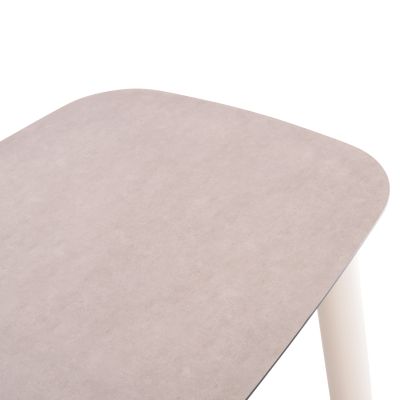 OUTDOOR DINING SET 7PCS SENTI HM10908.02 ALUMINUM IN CREAM WHITE & BEIGE OLEFIN CUSHION COVERS