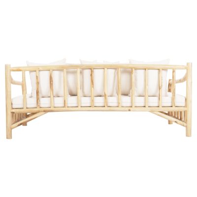 SOFA TORC HM9339 SOLID TEAK NATURAL-WHITE 200x100x80H