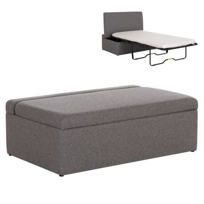 STOOL WITH FOLDING BUNK BED & MATTRESS INGE HM3343.01 GREY FABRIC 116x74x40Hcm.