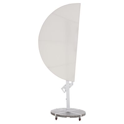 UMBRELLA WITH GROUND BASE SERIES CANNOPY HM21285.02 ALUMINUM & GRANITE--WHITE COLOR Φ2.2m