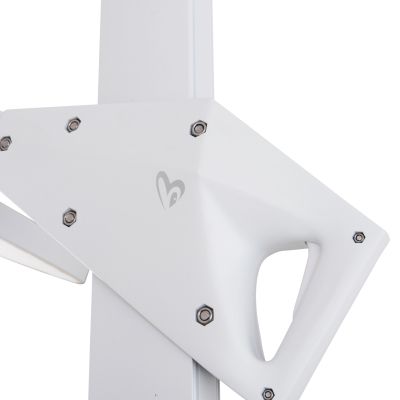 UMBRELLA WITH GROUND BASE SERIES CANNOPY HM21285.02 ALUMINUM & GRANITE--WHITE COLOR Φ2.2m