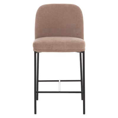BAR STOOL MED.HEIGHT MANIDO HM18427.02 TAUPE FABRIC--BLACK METAL FRAME 45x55x92Hcm.