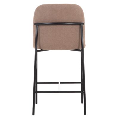 BAR STOOL MED.HEIGHT MANIDO HM18427.02 TAUPE FABRIC--BLACK METAL FRAME 45x55x92Hcm.
