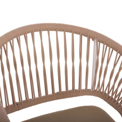 OUTDOOR DINING SET 9PCS MAGNET HM10828.02 ALUMINUM IN WHITE--POLYWOOD--P.E.ROPE