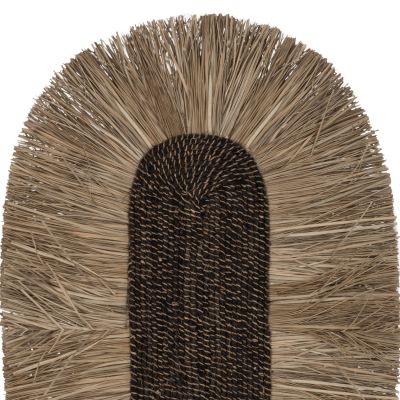 WALL DECOR OVAL MADE OF GRASS AND ABACA FIBERS IN NATURAL-BLACK COLOR 50x5x75Hcm.HM7794