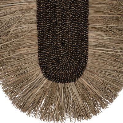 WALL DECOR OVAL MADE OF GRASS AND ABACA FIBERS IN NATURAL-BLACK COLOR 50x5x75Hcm.HM7794