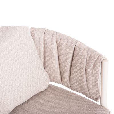 OUTDOOR DINING SET 5PCS SHANKS HM11002.02 ALUMINUM IN CREAM WHITE & OLEFIN CUSHION COVERS IN BEIGE