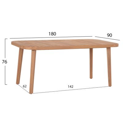 DINING TABLE FLORIAN HM6248 ACACIA WOOD IN NATURAL WOOD 180x90x76Hcm.