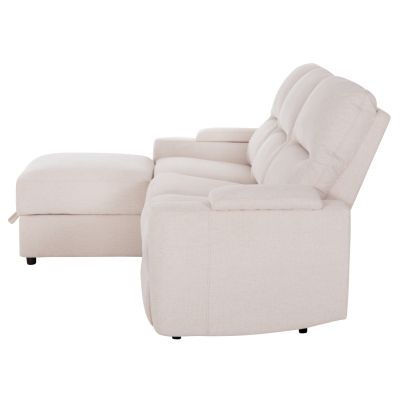 LEFT CORNER SOFA SYNTHIA HM3308.01L RECLINE & STORAGE SPACE--BEIGE FABRIC 245x170x98Hcm.