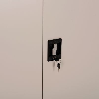 WARDROBE METALLIC HM5959.01 2-LEAF WITH 5 STORAGE SPACES LIGHT GREY 90Χ40Χ180Hcm.