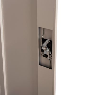 WARDROBE METALLIC HM5959.01 2-LEAF WITH 5 STORAGE SPACES LIGHT GREY 90Χ40Χ180Hcm.