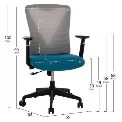 ОФИС СТОЛ СУПЕРИОР СИН-СИВ HM1170.08 65x62x100 см.