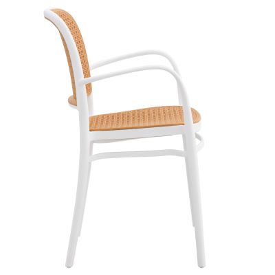 ARMCHAIR POLYPROPYLENE FLOW HM5938.01 WHITE AND BEIGE 56x52.5x85.5Hcm.