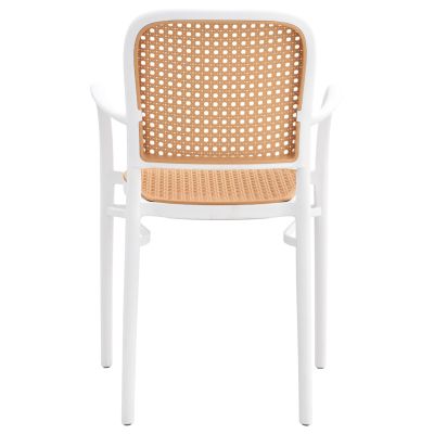 ARMCHAIR POLYPROPYLENE FLOW HM5938.01 WHITE AND BEIGE 56x52.5x85.5Hcm.