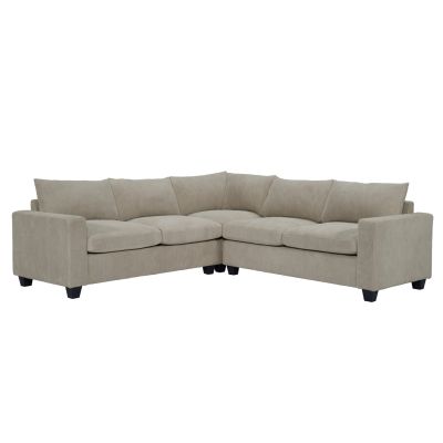 CORNER SOFA CALDER HM3286.03 BEIGE FABRIC 254x254x90(seat)x91Hcm.