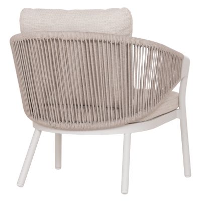 LOUNGE ALUMINUM CHAIR XANTION HM6471.02 WITH ROPE & CUSHIONS--WHITE 71.5x77x78Hcm.