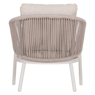 LOUNGE ALUMINUM CHAIR XANTION HM6471.02 WITH ROPE & CUSHIONS--WHITE 71.5x77x78Hcm.