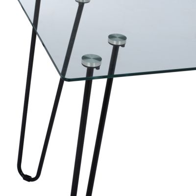 GLASS DINING TABLE JAALA FB99011 METALLIC LEGS 130X70X75