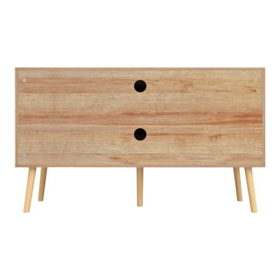 TV STAND MELAMINE COLM RATTAN DOORS HM9223.11 NATURAL COLOR 120x39x57Hcm.