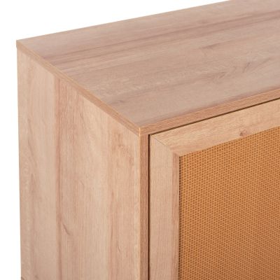 TV STAND MELAMINE COLM RATTAN DOORS HM9223.11 NATURAL COLOR 120x39x57Hcm.
