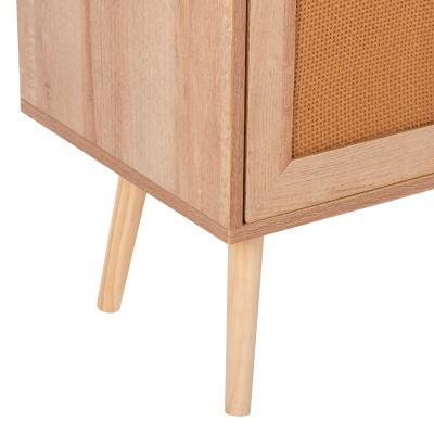 TV STAND MELAMINE COLM RATTAN DOORS HM9223.11 NATURAL COLOR 120x39x57Hcm.