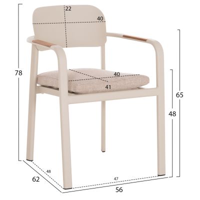 OUTDOOR 6-SEAT DINING SET ELARA HM10726.05 BEIGE ALUMINUM-EXTENDABLE DINING TABLE