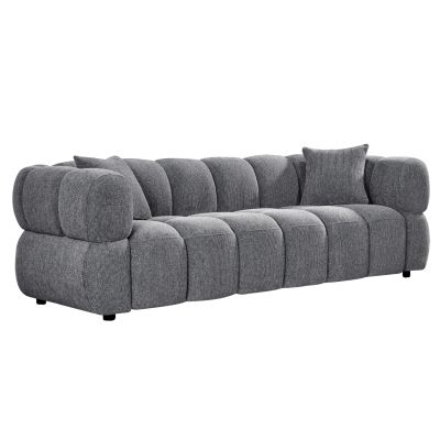 SOFA 3-SEATER NORIKA- GREY FABRIC 220x88x85Hcm.