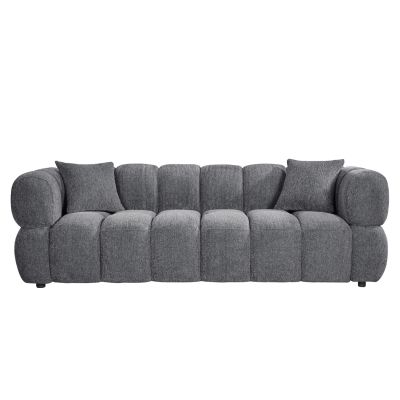 SOFA 3-SEATER NORIKA- GREY FABRIC 220x88x85Hcm.