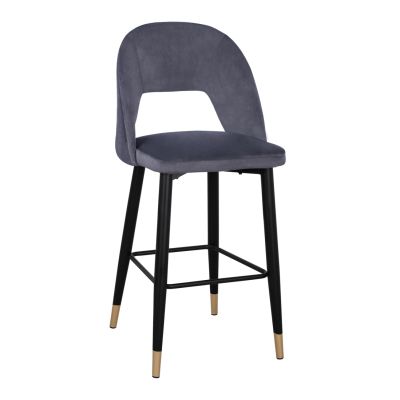 Бар стол Harper  Velvet Grey  50Χ51Χ111cm