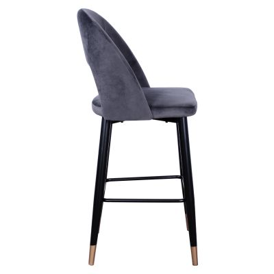 Бар стол Harper  Velvet Grey  50Χ51Χ111cm