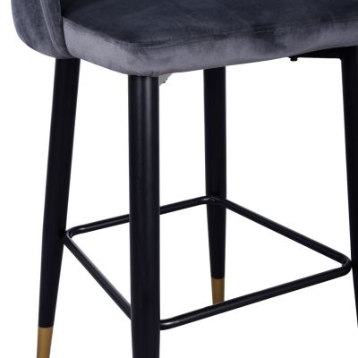 Бар стол Harper  Velvet Grey  50Χ51Χ111cm