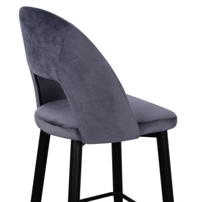 Бар стол Harper  Velvet Grey  50Χ51Χ111cm