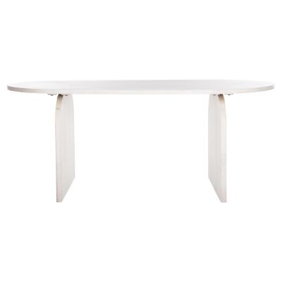 DINING TABLE OVAL HONKY HM9690 SOLID MANGO WOOD IN WHITE 180,5x90,5x76Hcm.