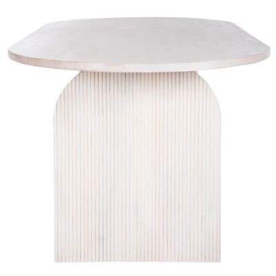 DINING TABLE OVAL HONKY HM9690 SOLID MANGO WOOD IN WHITE 180,5x90,5x76Hcm.
