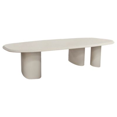 DINING TABLE OVAL GLEN HM6598.02 FIBER CEMENT IN BEIGE 260x95x75Hcm