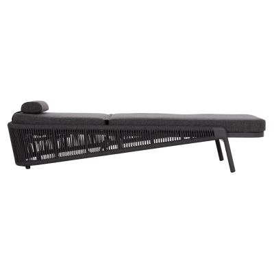SUNBED XANTION HM6475.01 ALUMINUM-ROPE-OLEFIN FABRIC IN DARK GREY 75x210x92Hcm.