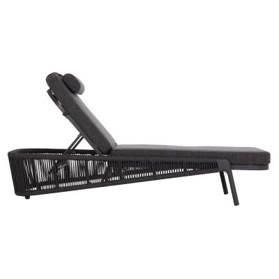 SUNBED XANTION HM6475.01 ALUMINUM-ROPE-OLEFIN FABRIC IN DARK GREY 75x210x92Hcm.
