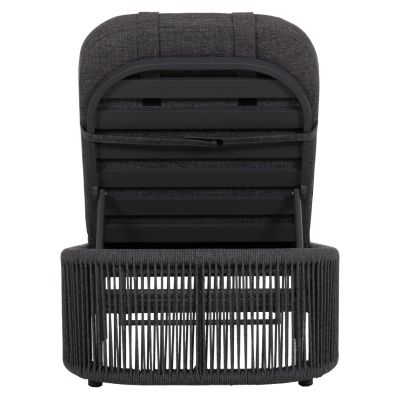 SUNBED XANTION HM6475.01 ALUMINUM-ROPE-OLEFIN FABRIC IN DARK GREY 75x210x92Hcm.