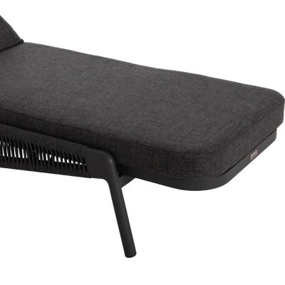 SUNBED XANTION HM6475.01 ALUMINUM-ROPE-OLEFIN FABRIC IN DARK GREY 75x210x92Hcm.