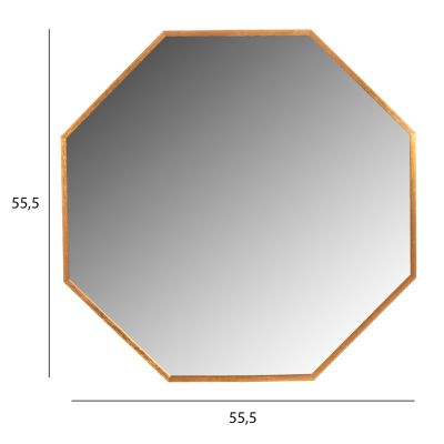 ОГЛЕДАЛО ЗА СТЕНА HM9583.30 ОСМОГЪННА ЗЛАТНА АЛУМИНИЕВА РАМКА 55,5x2,5x55,5Hcm.