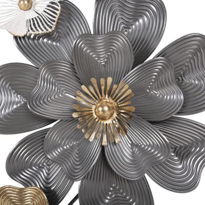 WALL DECOR HM4214 METAL IN WHITE-GREY-GOLD 51x7,5x120cm.