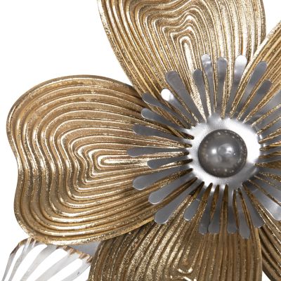 WALL DECOR HM4214 METAL IN WHITE-GREY-GOLD 51x7,5x120cm.
