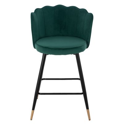MEDIUM HEIGHT STOOL HM8736.03 VELVET GREEN METAL FRAME 50x50x90 cm.
