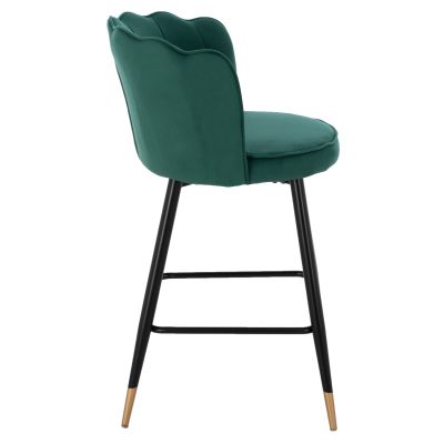 MEDIUM HEIGHT STOOL HM8736.03 VELVET GREEN METAL FRAME 50x50x90 cm.